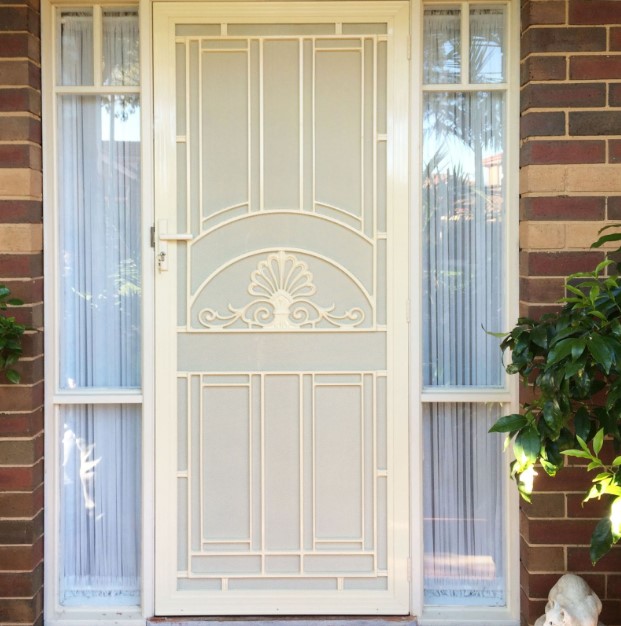 Front security door design in white colour